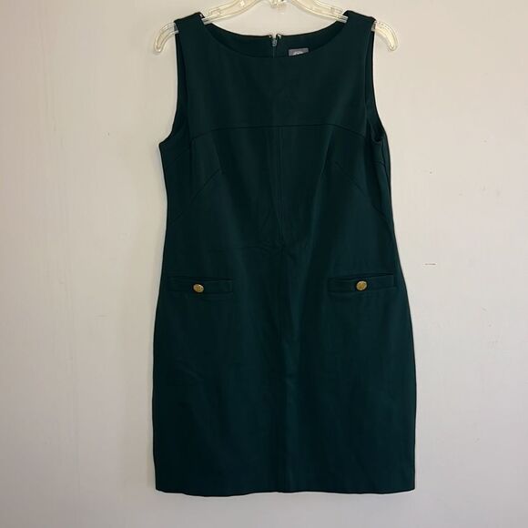 Vince Camuto Forrest Green Sheath Dress - Size 12 - Picture 3 of 14